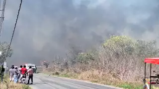 Se registra fuerte incendio en la carretera Conkal-Chicxulub Pueblo