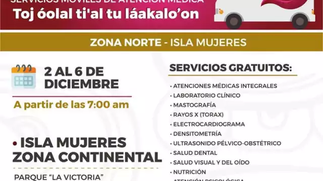 Las unidades del programa estarán desde el lunes 2 al viernes 6 de diciembre