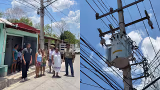 Vecinos de Barrio Norte, en Hopelchén, protestaron contra la CFE por las constantes fallas eléctricas.