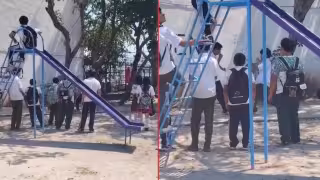 Estudiantes de dos secundarias protagonizan pelea en parque de Ciudad del Carmen.
