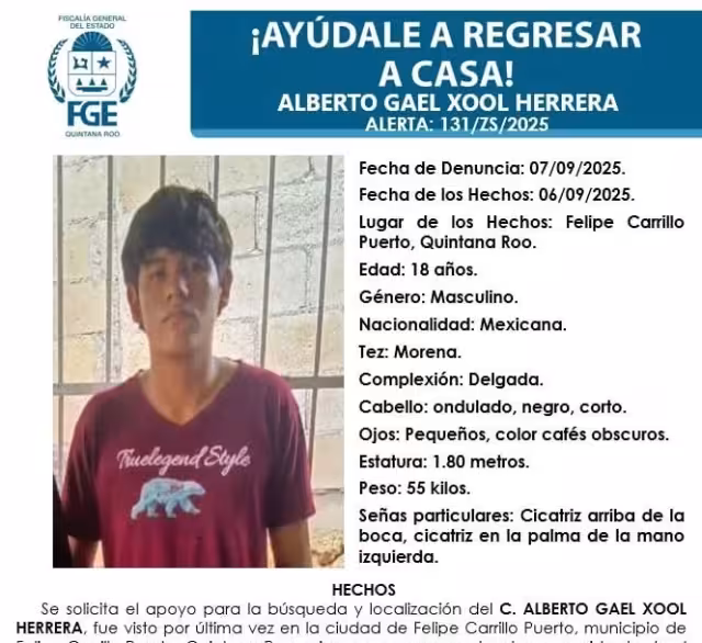 Alberto Gael X.H. se encontraba severamente golpeado