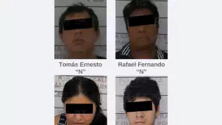 Los detenido fueron identificados como Cristina Ruby “N”, Guillermo Alejandro “N”, Tomás Ernesto “N” y Rafael Fernando “N”