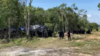 Elementos habían ingresado al lugar para garantizar la seguridad de unos albañiles quienes acudieron a laborar