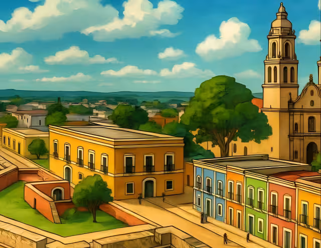 Campeche se reinterpreta con ilustraciones inspiradas en el estilo de Studio Ghibli, resaltando su encanto colonial con un toque mágico