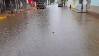 La intensa lluvia provocó algunas inundaciones en diferentes calles.