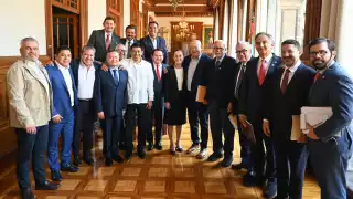 Joaquín Díaz Mena asiste a reunión con Claudia Sheinbaum en Palacio Nacional