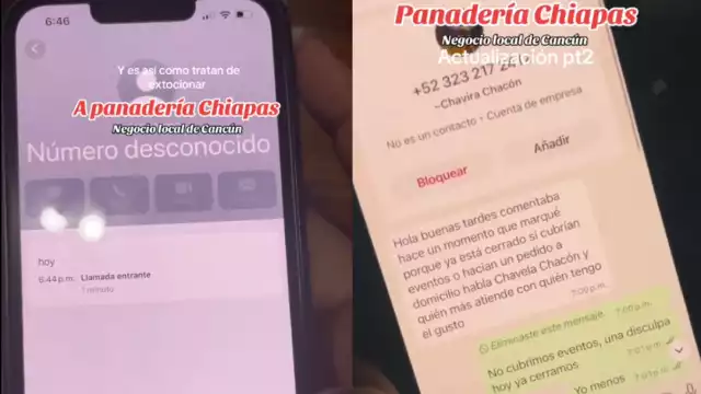 Panadería Chiapas de Cancún expone presunto intento de extorsión