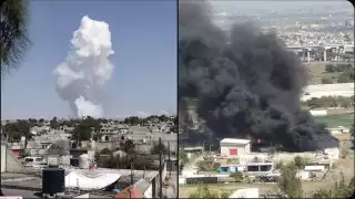 Una larga columna de humo se formó tras la explosión de los polvorines.