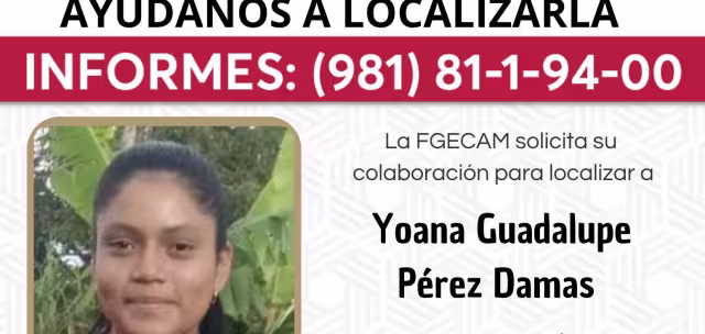 Adolescente de 14 años desaparece en Palizada, Campeche.