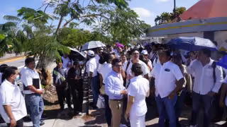 Trabajadores de la UACAM marchan hacia Rectoría por irregularidades en reforma de pensiones