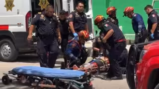 Trabajador sufre descarga eléctrica en Mérida