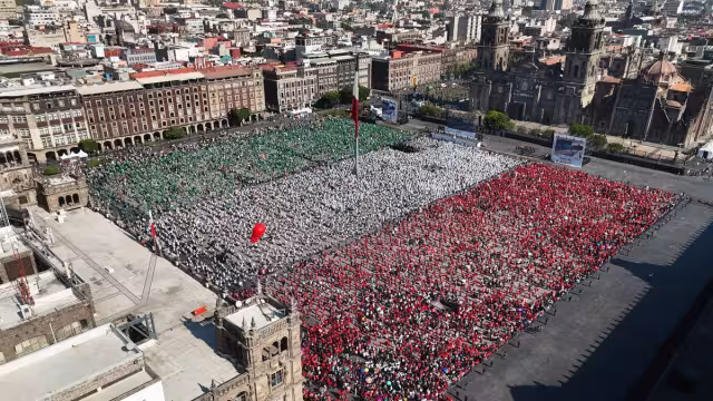 Foto aerea del zócalo de la CDMX