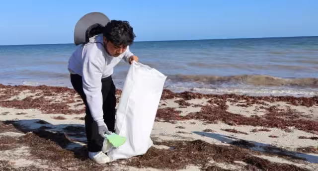 Recolectan casi 400 kilos de residuos en playas de Telchac Puerto