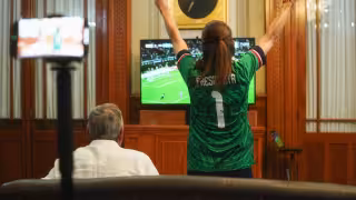 La mandataria federal celebró la victoria de la Selección con su esposo.