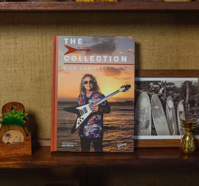 Este libro presenta la colección de guitarras y algunos momentos destacados de la trayectoria de Kirk Hammett.