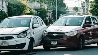 Conductor en sentido contrario provoca choque contra taxi en Champotón