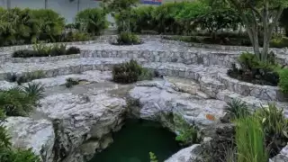 El cenote se encuentra en el estacionamiento de un Costco en Mérida
