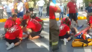 La mujer fue auxiliada antes de la llegada de paramédicos, quienes la llevaron a un hospital