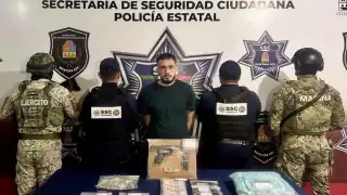 Elementos de la Policía Estatal detuvieron a Emilio Alejandro “N” en Cancún.