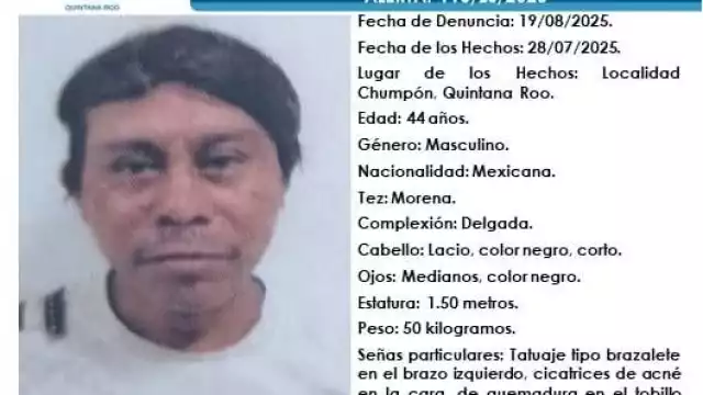 Eladio Méndez May de 44 años de edad fue visto por ´última vez, desde el pasado 28 de julio