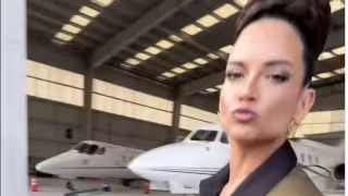 Natalia previo a abordar su avión