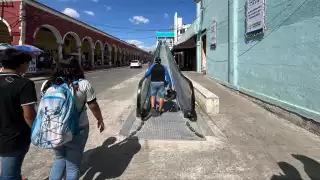 Activan la rampa eléctrica del mercado Lucas de Gálvez en el Centro de Mérida