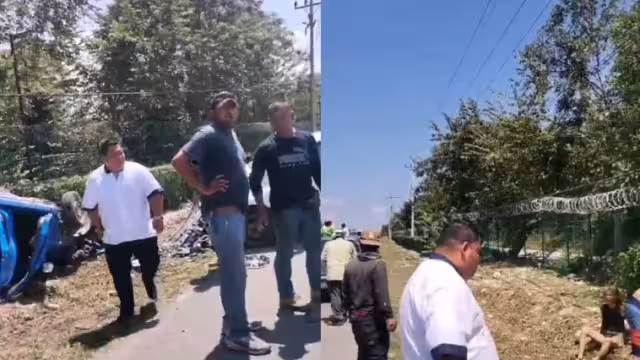 Paramédicos arribaron al lugar del accidente para valorar a los lesionados