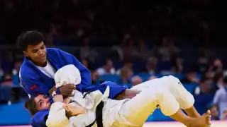 La judoca mexicana en acción en su primer duelo
