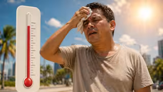 Los principales síntomas son el aumento de la temperatura corporal, enrojecimiento y sequedad en la piel