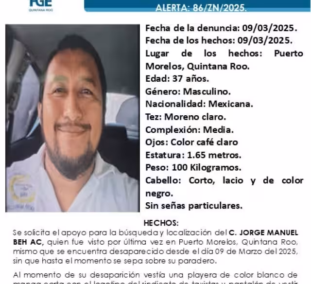 Jorge Manuel Beh Ac fue privado de su libertad.