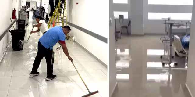 Las lluvias provocadas por la Onda Tropical 6 causaron filtraciones y encharcamientos en casi todo el Hospital General “Dr. Jesús Kumate Rodríguez”.