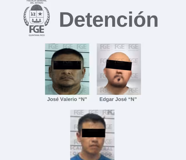Los detenidos fueron identificados como José Valerio “N”, Edgar José “N” y Edgar “N”