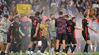 Los jugadores culés celebraron la conquista de su liga número 28.