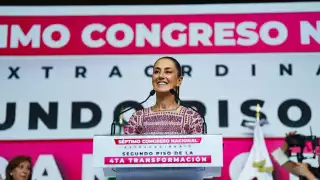 Claudia Sheinbaum durante el VII Congreso Nacional de Morena, reafirmó su compromiso con la 4T.
