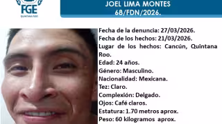 Buscan a joven de 24 años desaparecido desde el 21 de marzo en Cancún