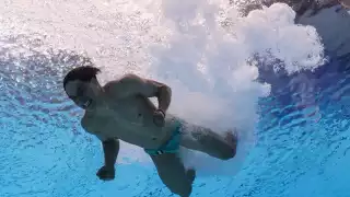 La celebración desde la piscina