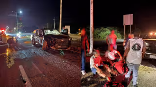 Fuerte accidente en Bacalar, dejó lesionados y vehículos dañados