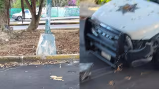 Supuestamente, el chofer perdió el control del vehículo, lo que provocó que se saliera de la cinta asfáltica y chocara un poste de luz