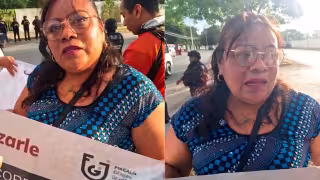 Josefina Ramírez, tía de María Adela Morales, encabezó la protesta en el acceso a Chetumal para exigir avances en la búsqueda
