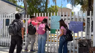 Así fue la protesta de estudiantes del CREN en Cancún por presunta agresión sexual contra una alumna