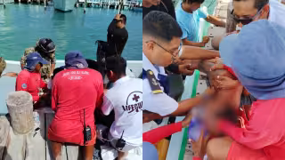 El paciente recibió los primeros auxilios en un muelle cercano a Playa Centro, pues presentaba dificultad para ponerse de pie tras una inmersión profunda