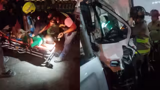Tras su rescate, fue atendido por paramédicos antes de su traslado al hospital