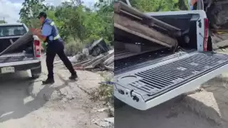 Trabajadores de Aguakan  sorprendidos tirando basura en área verde de  Playa del Carmen, serán multados por más de  60 mil pesos
