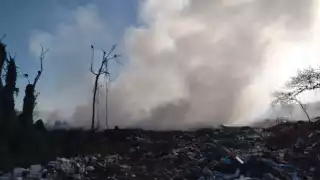 Reportan incendio en el basurero municipal de Felipe Carrillo Puerto