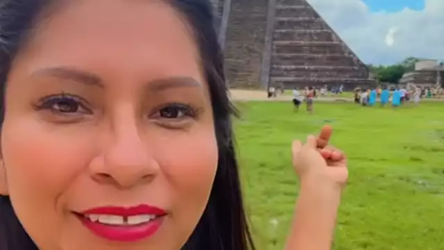 La tiktoker, Lis Padilla, visitó Chichén Itzá, en su viaje por la Península de Yucatán.