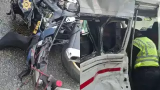 Choque entre moto de la SSP y unidad de transporte público deja 12 personas lesionadas en Mérida 