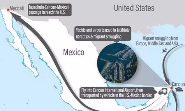 Se explican las rutas que utilizaba la organización para llegar a EE.UU.