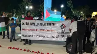 Colectivos yucatecos marchan en solidaridad con Palestina; exigen justicia y fin de relaciones con Israel