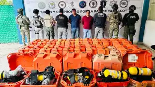 Autoridades federales y estatales aseguran equipo robado en Campeche