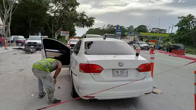 Un motociclista perdió la vida instantáneamente tras chocar con un automóvil en la carretera Escárcega-Chetumal.